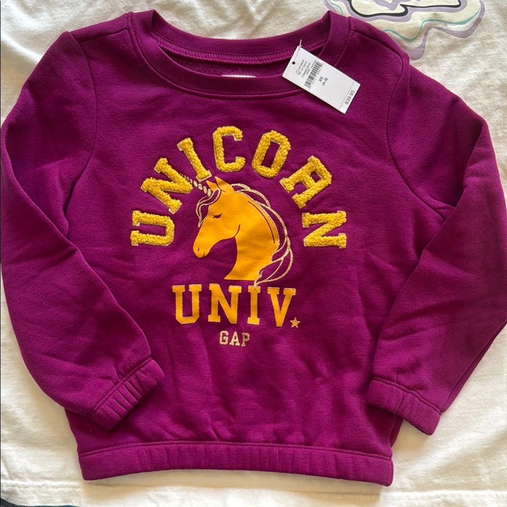 GAP Kids Unicorn Univ Purple Sweatshirt